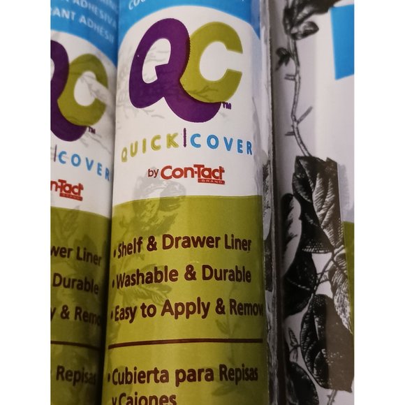 NEW!! BLACK & WHITE FLORAL CONTACT PAPER (6 rolls) - Picture 4 of 8